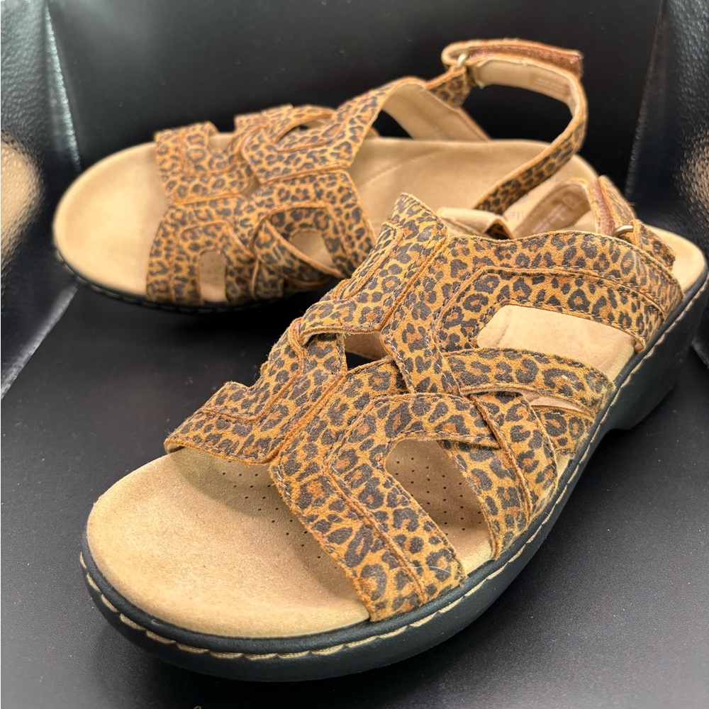 Clarks Collection Lexi Marigold Cheetah Animal Print Sandals New  Size 8 Medium